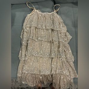 NWOT Fancy D Boutique Ruffled Sequin Dress size small